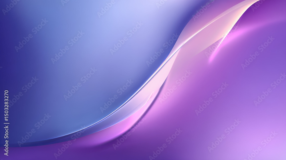 Poster Abstract and visually captivating illustration of a flowing iridescent ribbon or wave in shades of blue, pink, and purple against a gradient background.