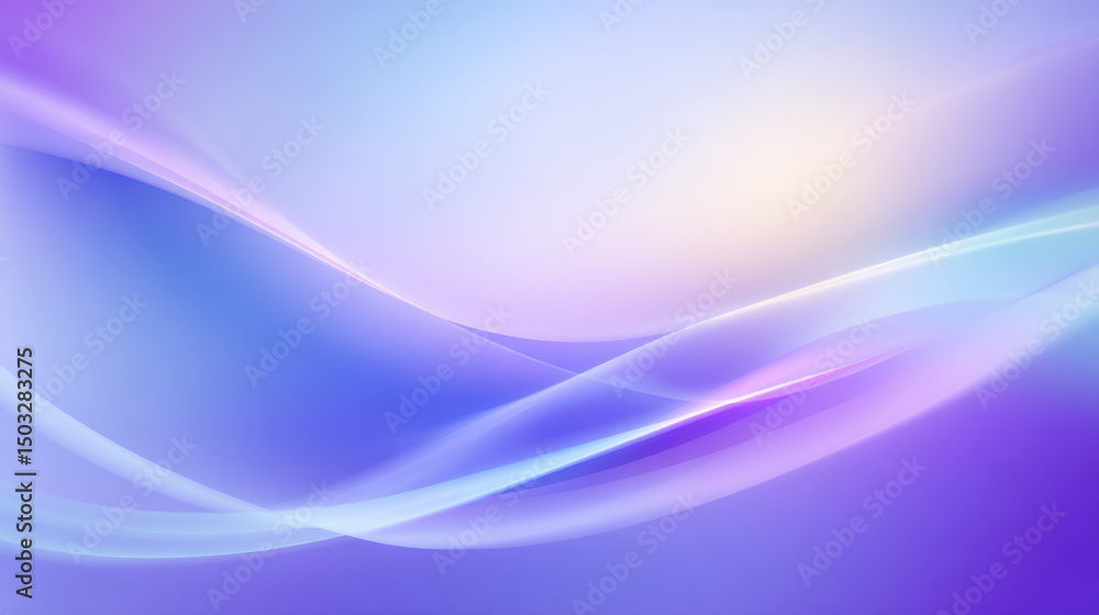 Poster abstract and visually captivating illustration of a flowing iridescent ribbon or wave in shades of b