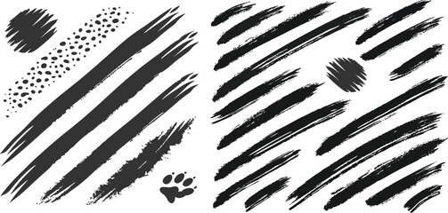 Grunge Brush Strokes and Textures Set – Vector Ink Smears and Paint Lines