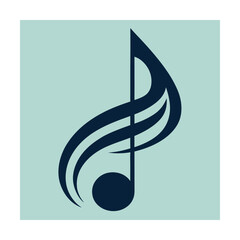 Elegant stylized music note graphic design concept featuring artistic curves and minimalist style