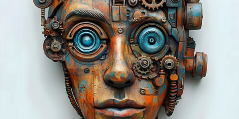 Fototapeta premium Face Of Mechanical Components, ai generated.