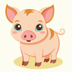 cute cartoon vector pig