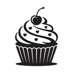 vector illustration of a cupcake