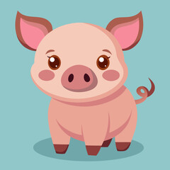 cute cartoon vector pig