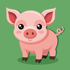 cute cartoon vector pig
