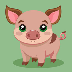 cute cartoon vector pig