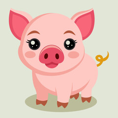 cute cartoon vector pig