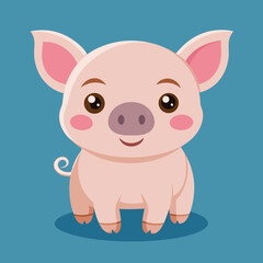 cute cartoon vector pig