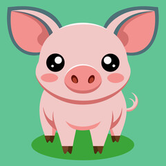 cute cartoon vector pig