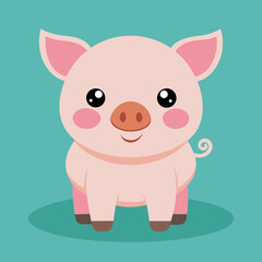 cute cartoon vector pig