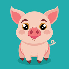 cute cartoon vector pig