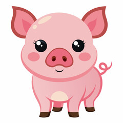 cute cartoon vector pig
