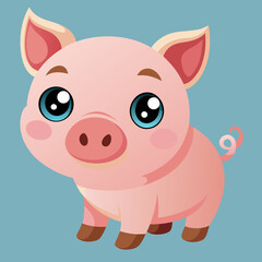 cute cartoon vector pig
