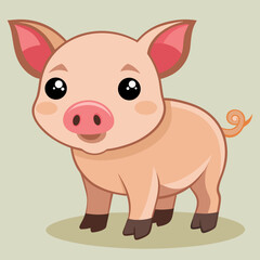 cute cartoon vector pig