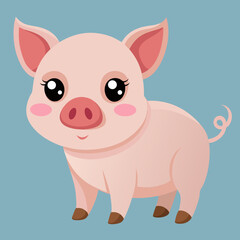 cute cartoon vector pig