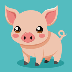 cute cartoon vector pig