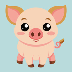 cute cartoon vector pig