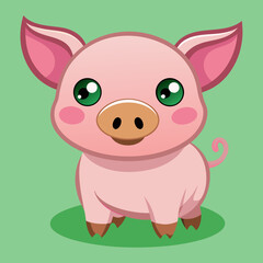 cute cartoon vector pig