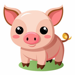 cute cartoon vector pig