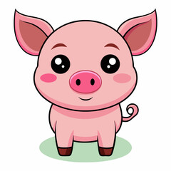 cute cartoon vector pig