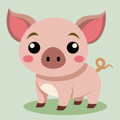 cute cartoon vector pig
