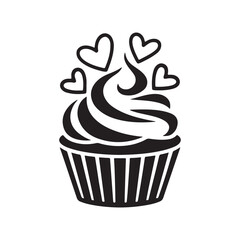 vector illustration of a cupcake
