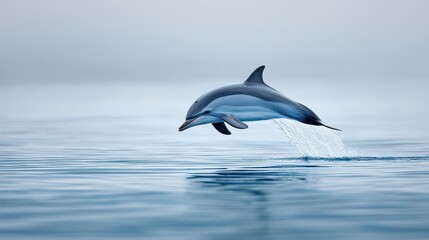 Fototapeta premium Ocean Dolphin Performing Leap in Natural Habitat