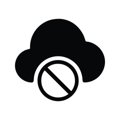 Empty Cloud Icon. Empty Storage Cloud Illustration. No Data Synced in Storage Cloud.