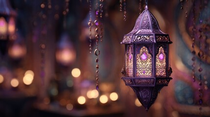 Ornate hanging lanterns, warm and inviting