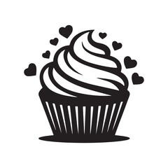 vector illustration of a cupcake