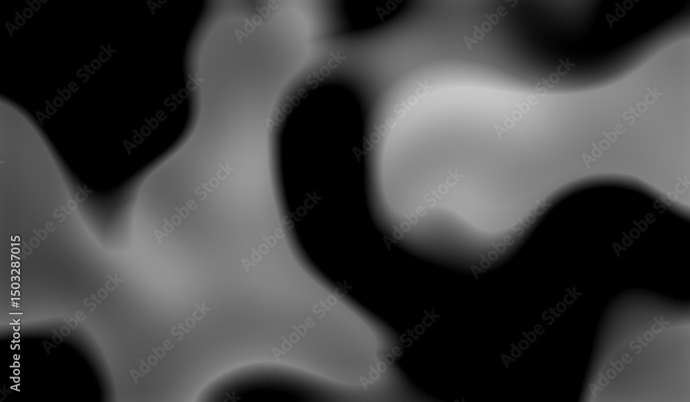 Poster abstract grayscale background with flowing liquid shapes and smooth gradients