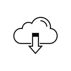 clean minimalist vectorcloud with download arrow.eps