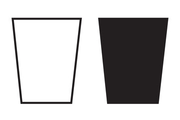 Water glass icon set in black color on white background. Full and empty glass of water flat icon set. Glass with water isolated set. Drinking water glass icon. Drink glass icon collection in color. 