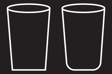 Water glass icon Thin line art isolated. glass of water icon. Outline drawing glass of water line clipart symbol. Vector illustration.