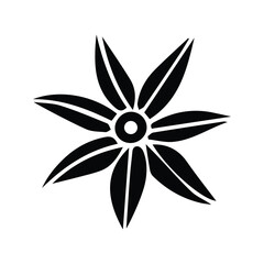 Flower Icon. Blooming Flower Silhouette Illustration. Spring Flower Petals.