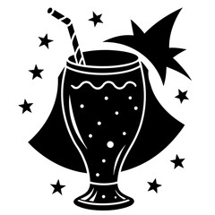 Witch's brew smoothie silhouette vector illustration 
