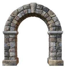A stone archway with a rough texture, transparent background PNG file.