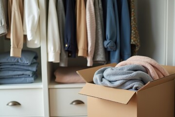 Simplify your space: decluttering closet by donating clothes for a more organized home