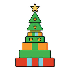 christmas tree with gift boxes