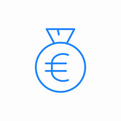 money bag euro icon sign vector