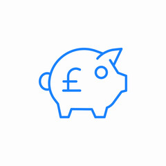 piggy bank pound icon sign vector