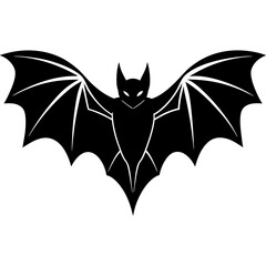 Single bat silhouette vector illustration 