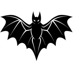 Single bat silhouette vector illustration 