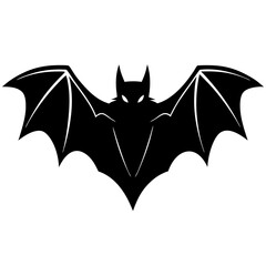 Single bat silhouette vector illustration 
