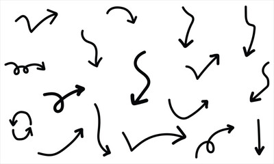 Hand-drawn Black  Arrows Vector Illustration - Directional Elements for Motion & Design