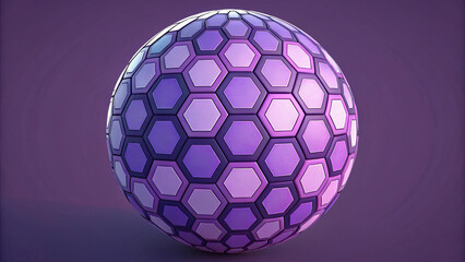 3D Render of a Geometric Sphere with Hexagonal Tiles