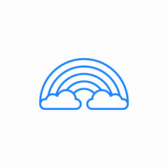 Fototapeta premium rainbow clouds icon sign vector