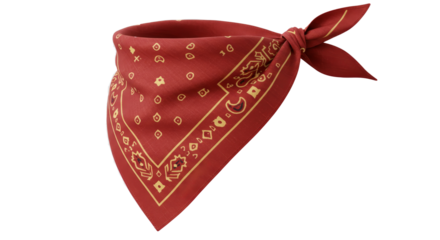 Cowboy bandana. Red Bandana with Geometric Print Fashion Accessory