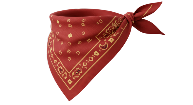 Cowboy bandana. Red Bandana with Geometric Print Fashion Accessory