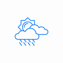 sun cloud rain icon sign vector